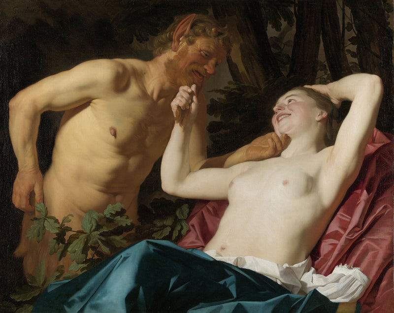 Ninfa y sátiro - Gerrit van Honthorst