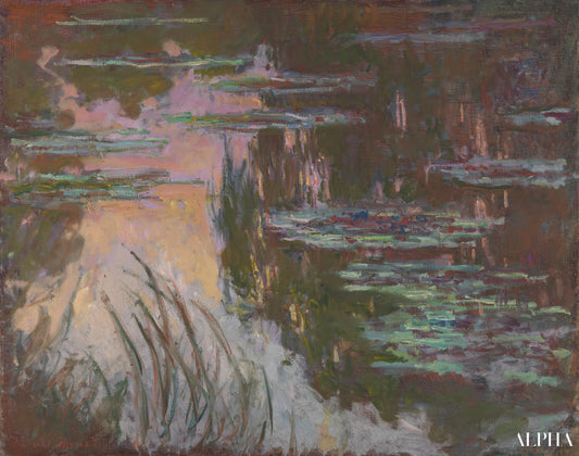 Nymphéas au soleil couchant - Claude Monet - Reproductions de tableaux et peintures haut de gamme