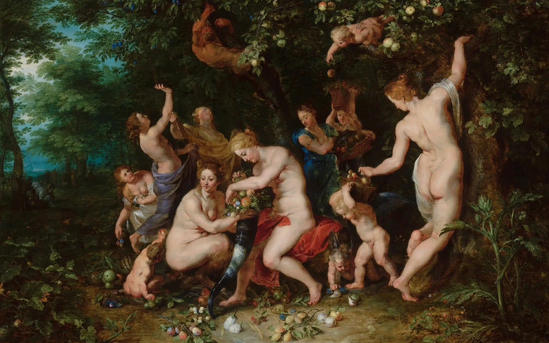 Ninfas llenando la cornucopia - Peter Paul Rubens
