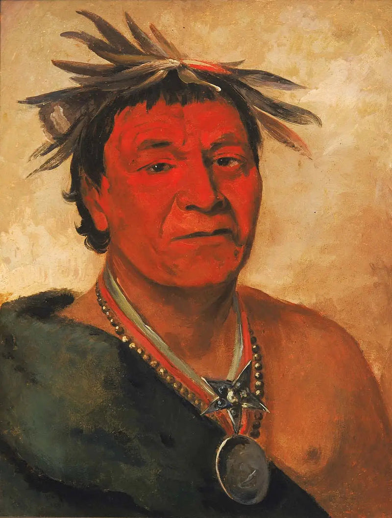 O-ho-páh-sha, Small Whoop, un guerrero distinguido - George Catlin