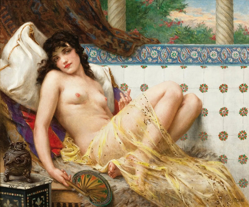 Odalisca con abanico - Guillaume Seignac