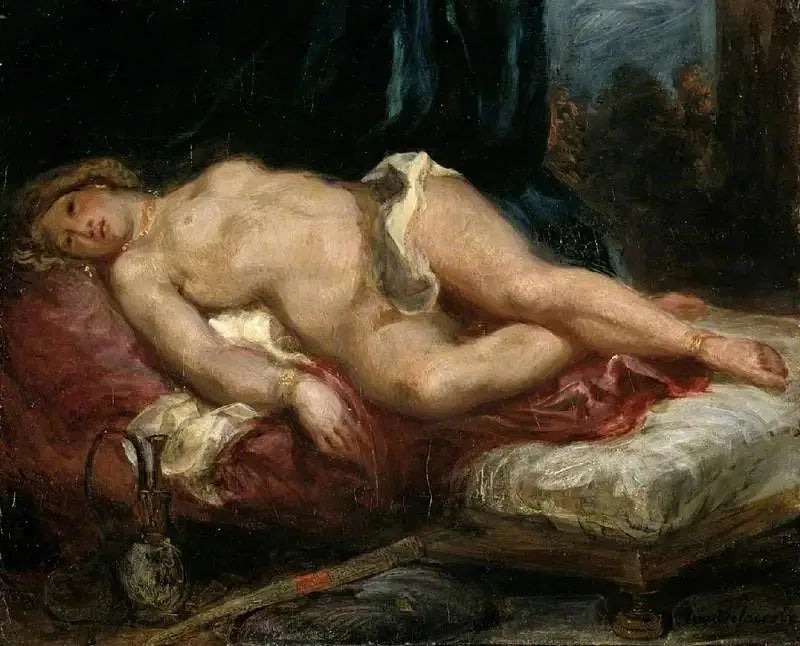 Odalisca reclinada en un diván - Eugène Delacroix
