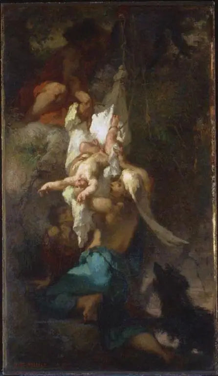 Edipo descendiendo del árbol - Jean-François Millet
