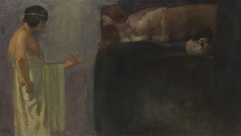 Edipo resuelve la enigma de la Esfinge - Franz von Stuck