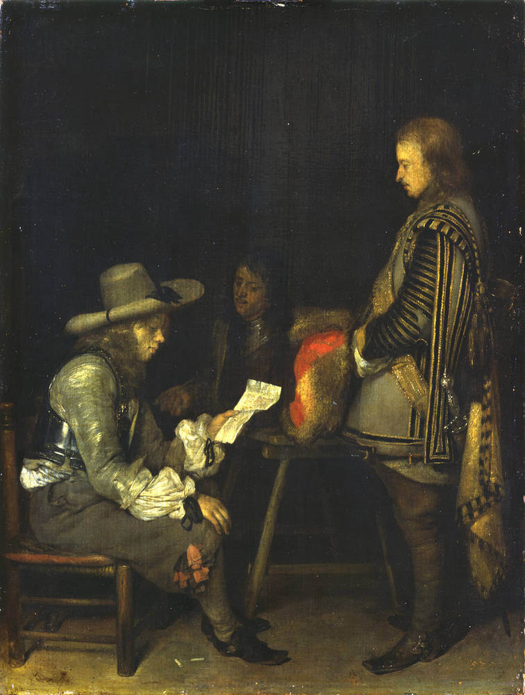 Officier lisant une lettre - Gerard ter Borch image 1 tableau peint à l’huile sur toile