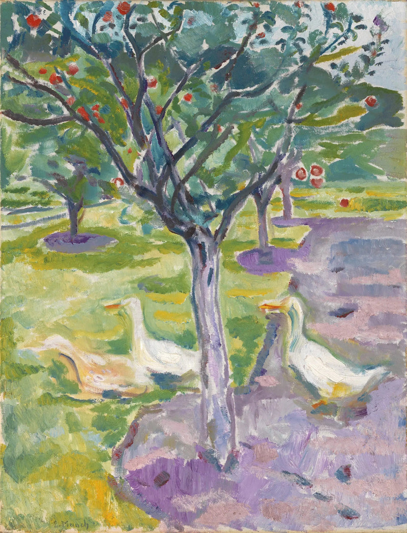 Gansos en el jardín - Edvard Munch