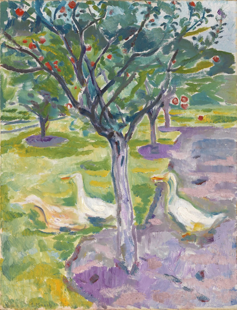 Gansos en el jardín - Edvard Munch