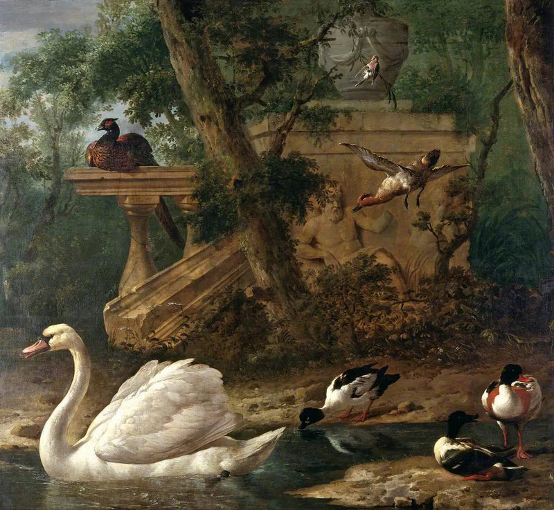 Aves en un jardín - Melchior de Hondecoeter