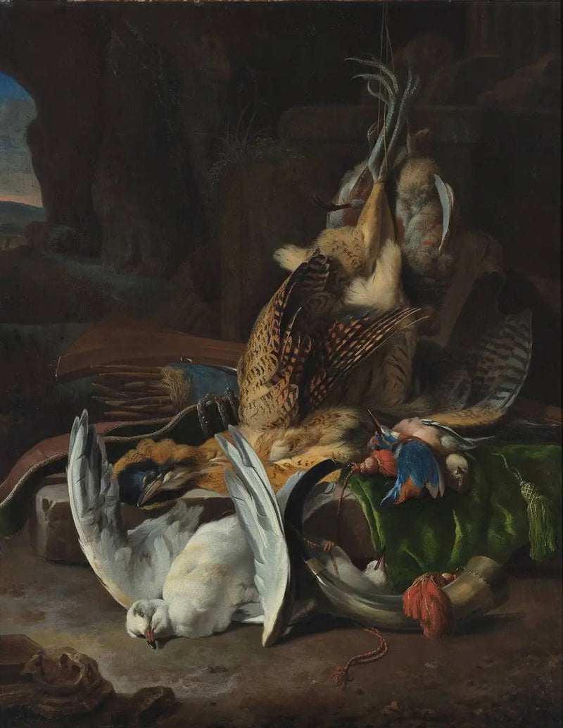 Aves muertas y accesorios de caza - Melchior de Hondecoeter