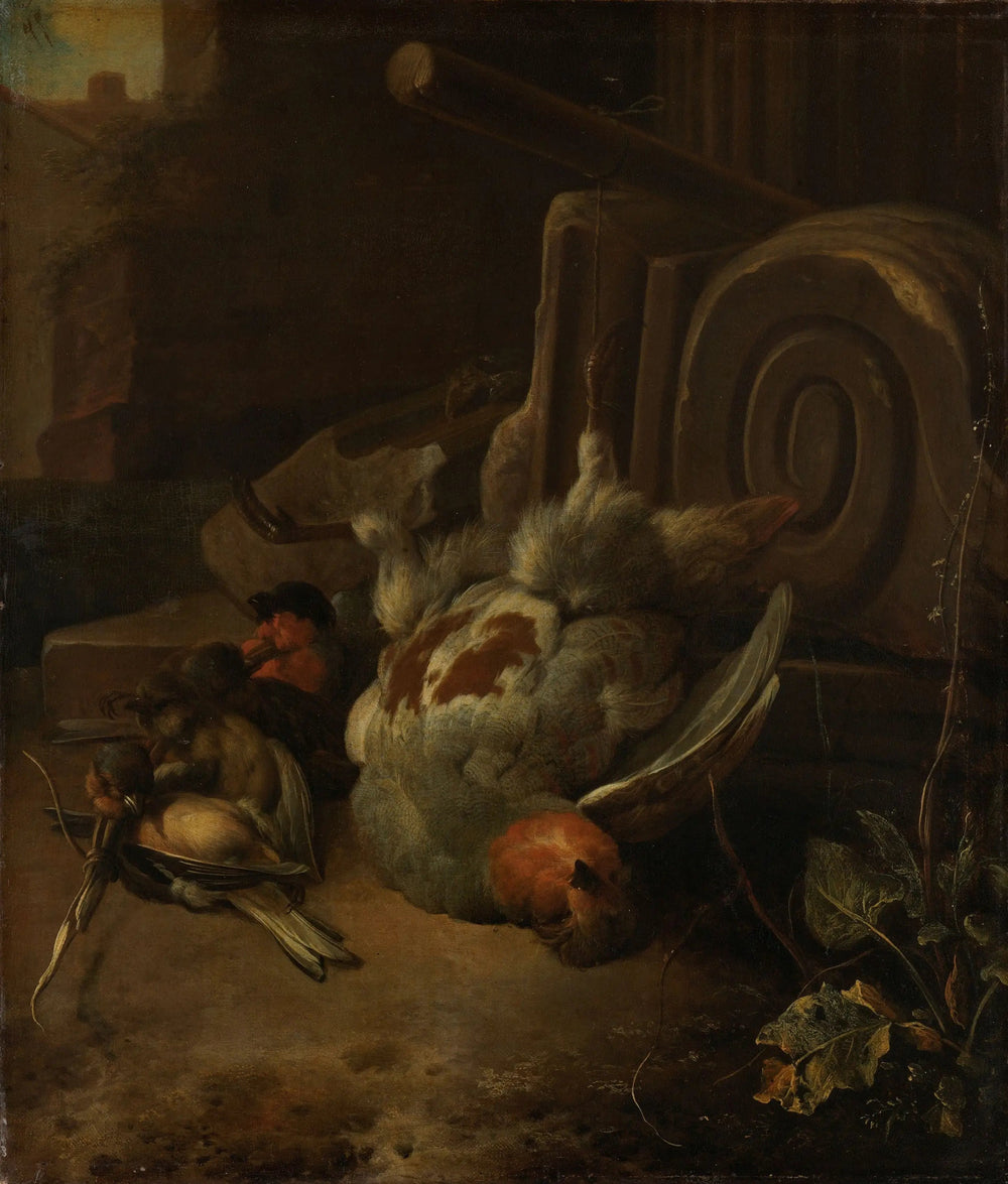 Oiseaux morts - Melchior de Hondecoeter image 1 reproduction de peinture à l’huile