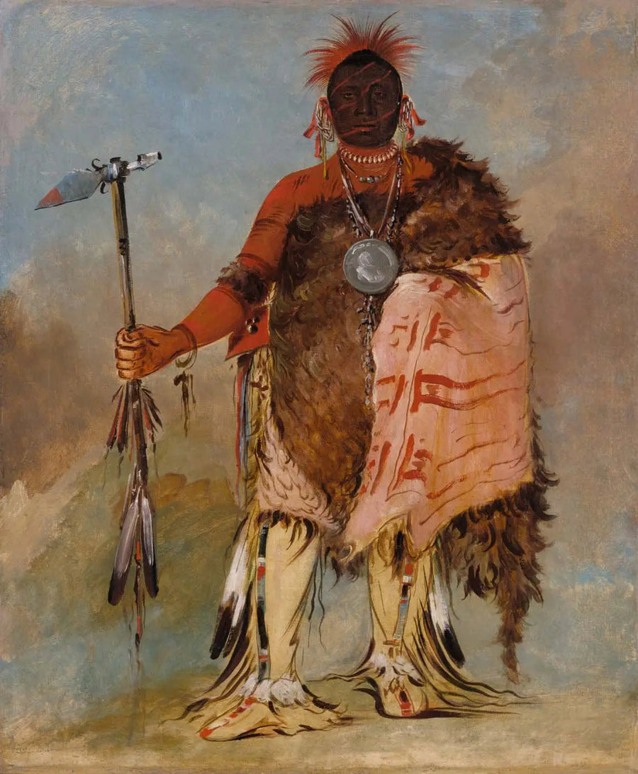 Om-pah-tón-ga, Gran Alce, un guerrero famoso - George Catlin
