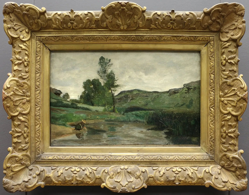 Optevoz. Lavandera junto al agua - Jean-Baptiste Camille Corot