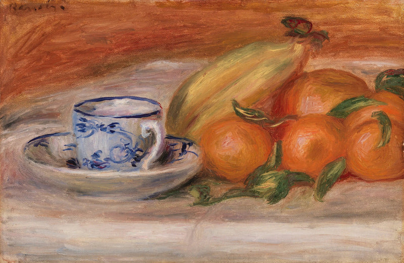 Naranjas, plátanos y taza de té (Naranjas, plátanos y taza de té) - Pierre-Auguste Renoir