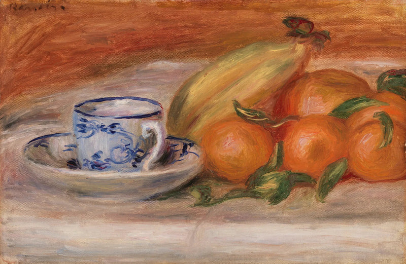 Naranjas, plátanos y taza de té (Naranjas, plátanos y taza de té) - Pierre-Auguste Renoir