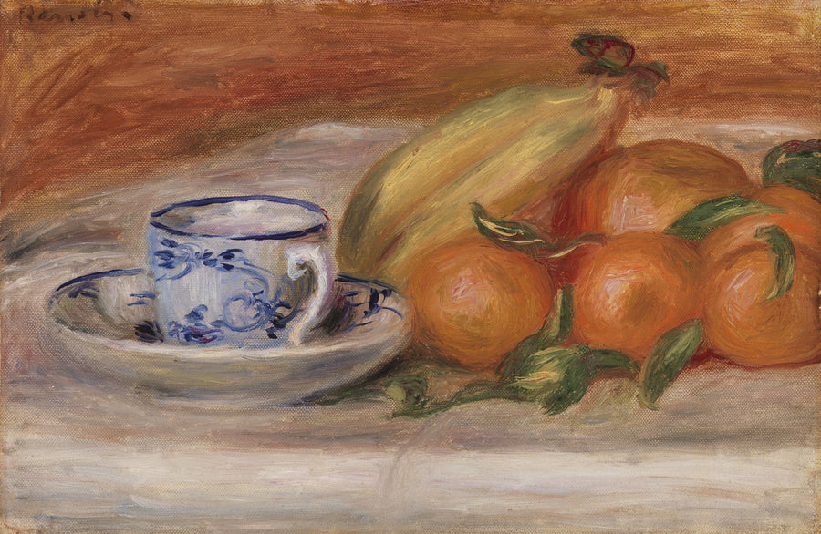 Naranjas, plátanos y taza de té (Naranjas, plátanos y taza de té) - Pierre-Auguste Renoir
