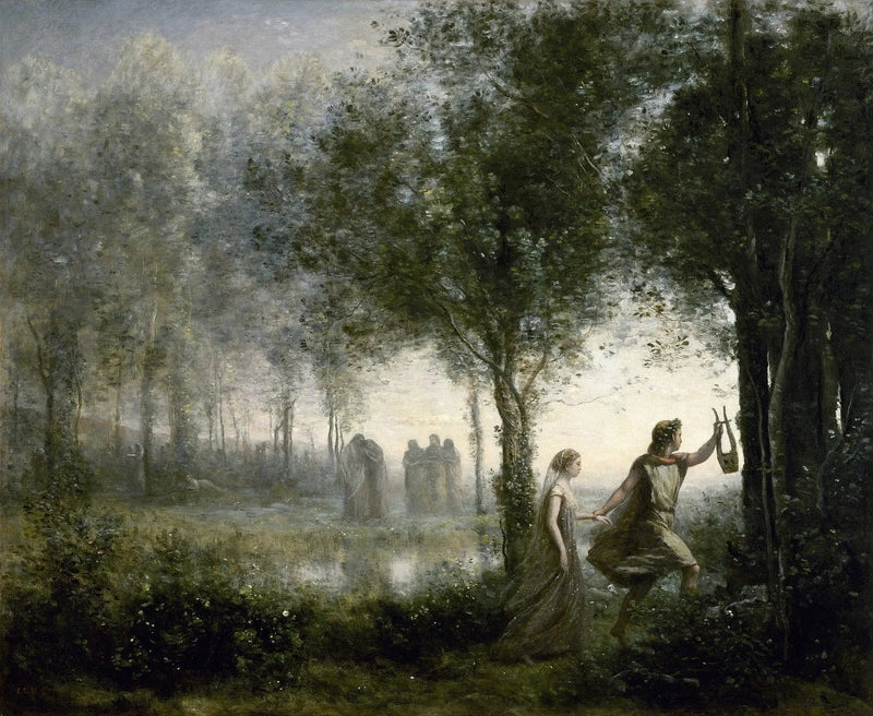 Orfeo remando a Eurídice desde el inframundo - Jean-Baptiste Camille Corot
