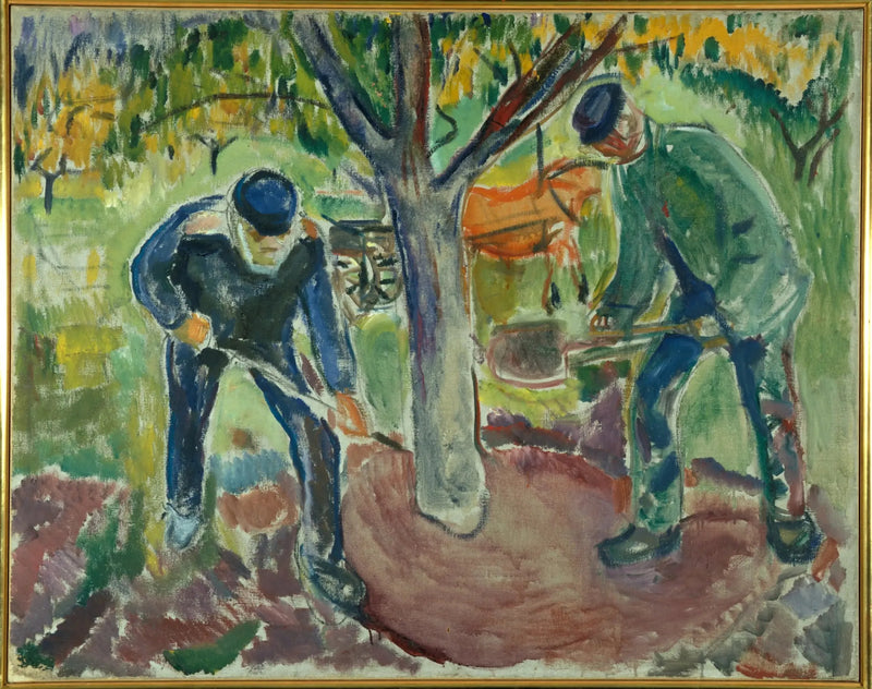 Trabajadores en el jardín - Edvard Munch
