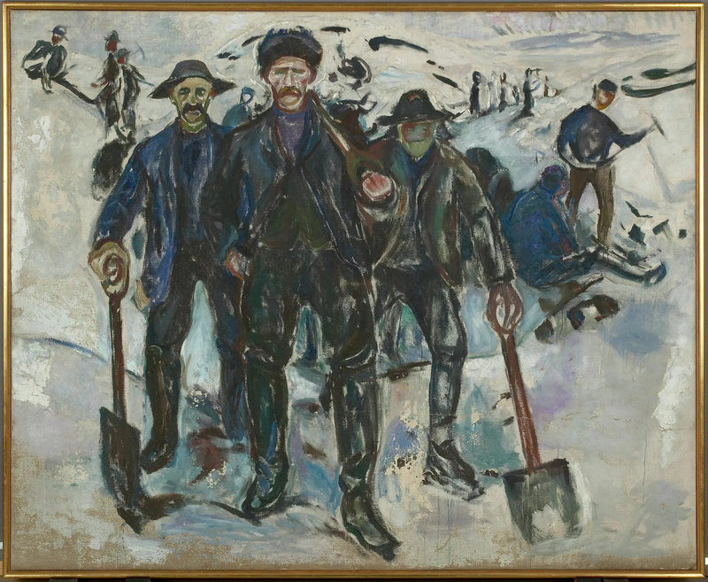 Trabajadores en la nieve - Edvard Munch