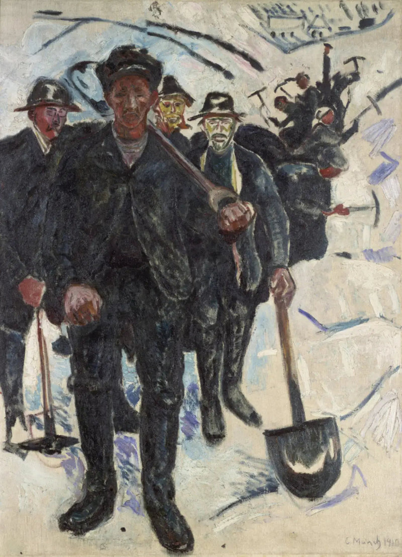 Trabajadores en la nieve - Edvard Munch