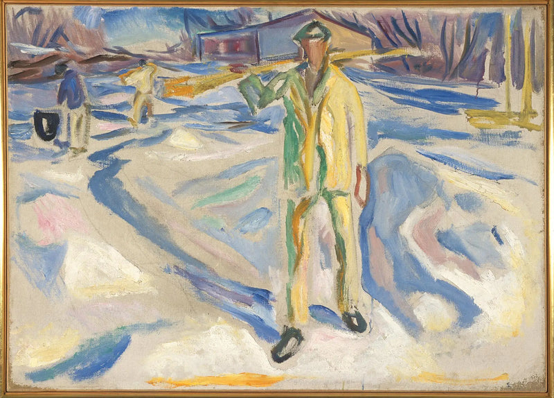 Trabajadores de la construcción en la nieve - Edvard Munch