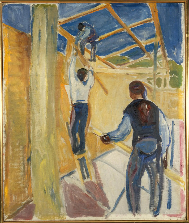 Trabajadores de la construcción en el estudio - Edvard Munch