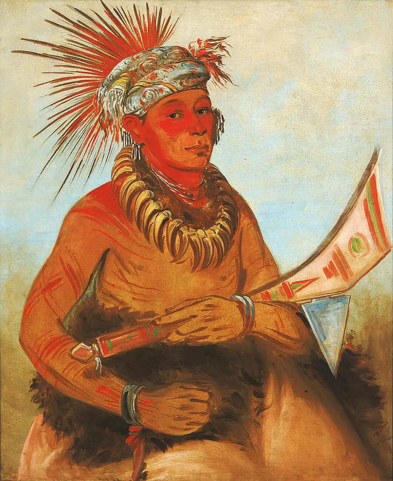 Pah-ta-cóo-chee, Shooting Cedar, un valiente - George Catlin