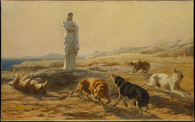 Atenea Pallas y los perros del pastor - Briton Rivière