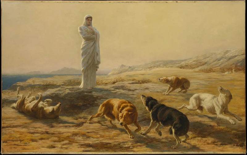 Atenea Pallas y los perros del pastor - Briton Rivière