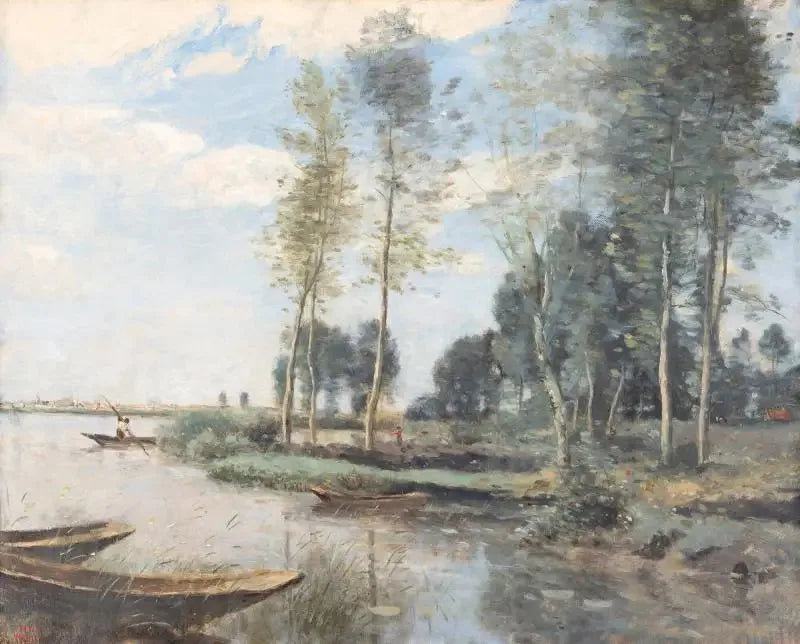 Palluel: lengua de tierra plantada en los pantanos - Jean-Baptiste Camille Corot