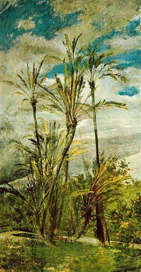 Palmeras y naranjos. Pintura mural de Falconiera - Giovanni Boldini