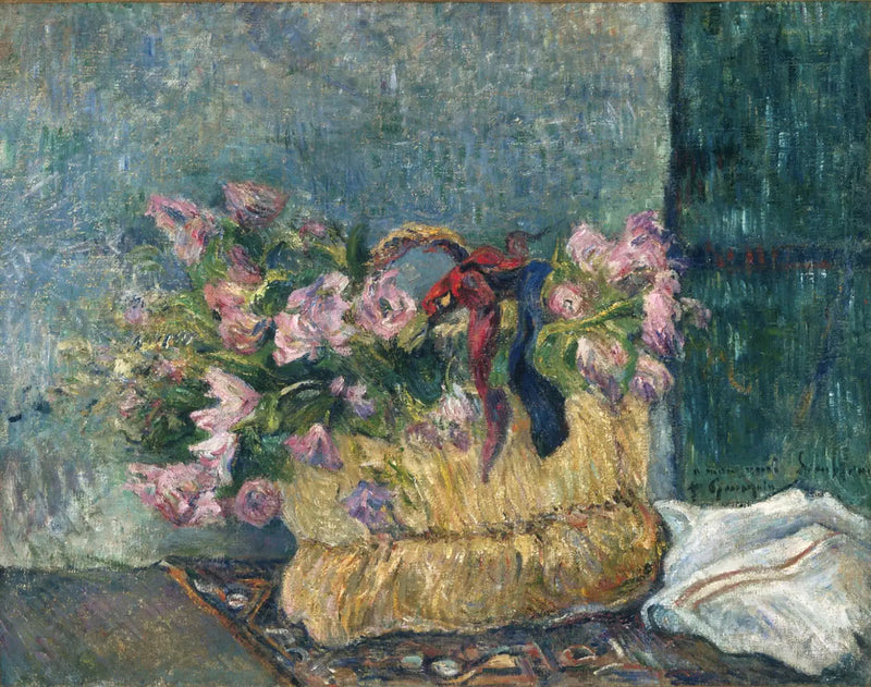 Cesta de flores, o Flores en una cesta - Paul Gauguin