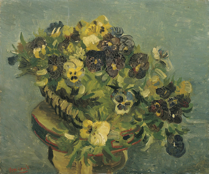 Bote de pensamientos sobre una mesa pequeña - Vincent van Gogh