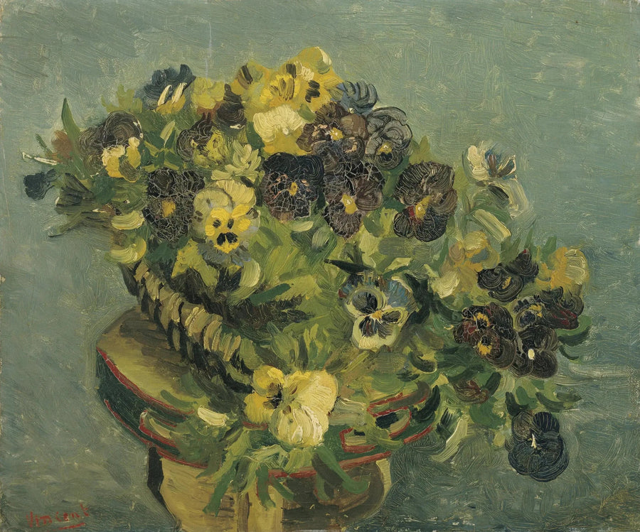 Bote de pensamientos sobre una mesa pequeña - Vincent van Gogh