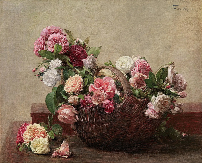 Cesta de rosas - Henri Fantin-Latour