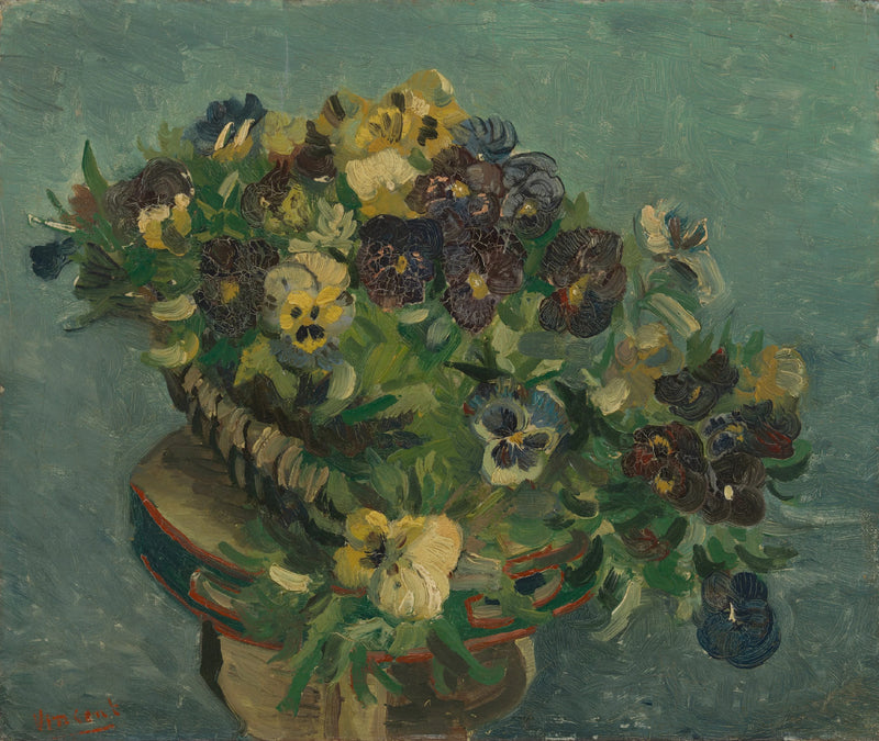 Bote de pensamientos sobre una mesa pequeña - Vincent van Gogh