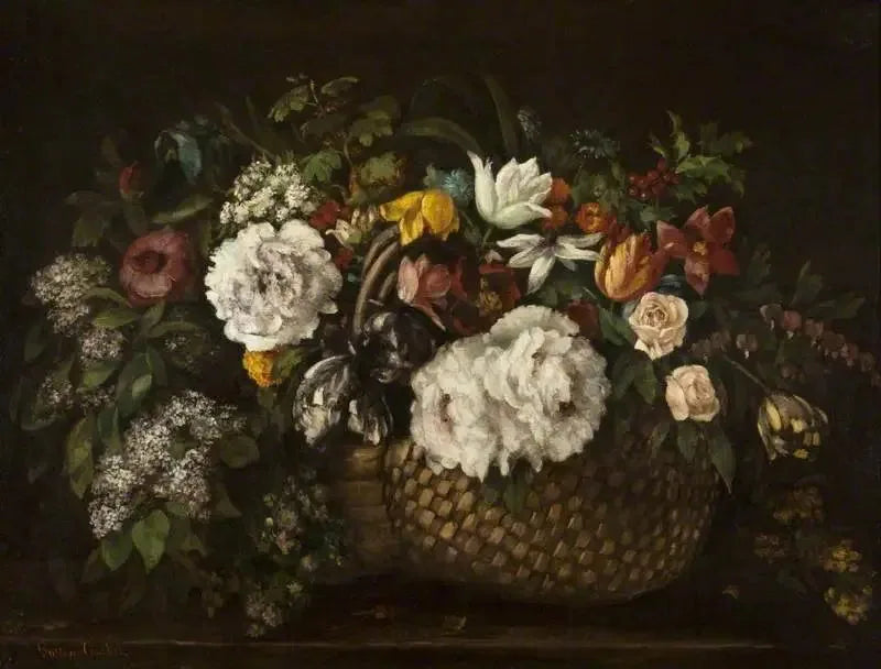 Cestas de flores - Gustave Courbet