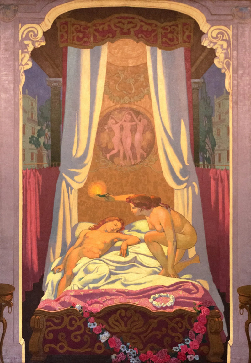 Panel III. La psicé descubre que su misterioso amante es el Amor - Maurice Denis