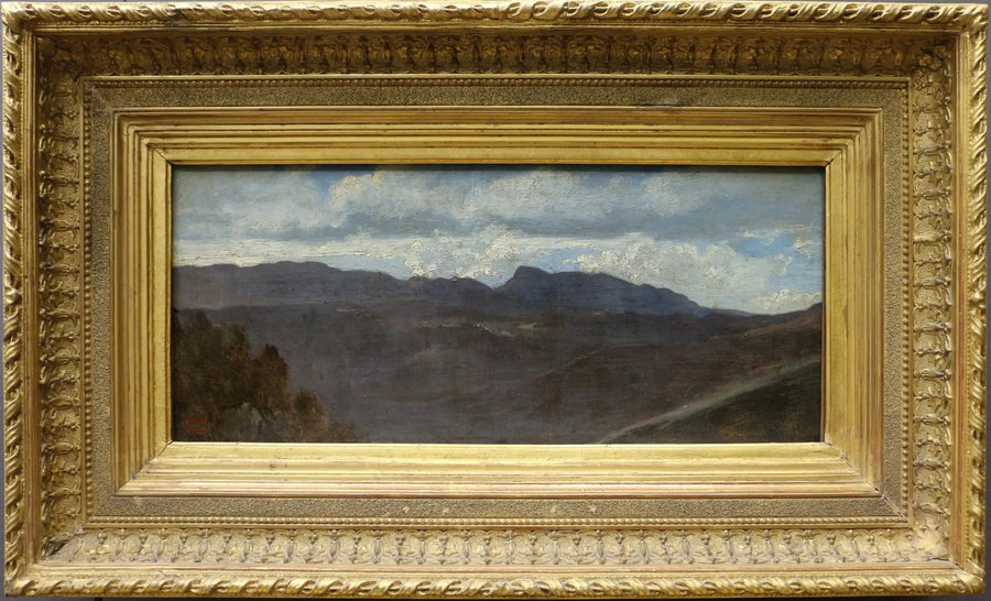 Panorama de la campiña romana. Las montañas Prenestini vistas desde Olevano - Jean-Baptiste Camille Corot
