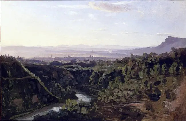 Papigno, ríos escarpados y boscosos - Jean-Baptiste Camille Corot