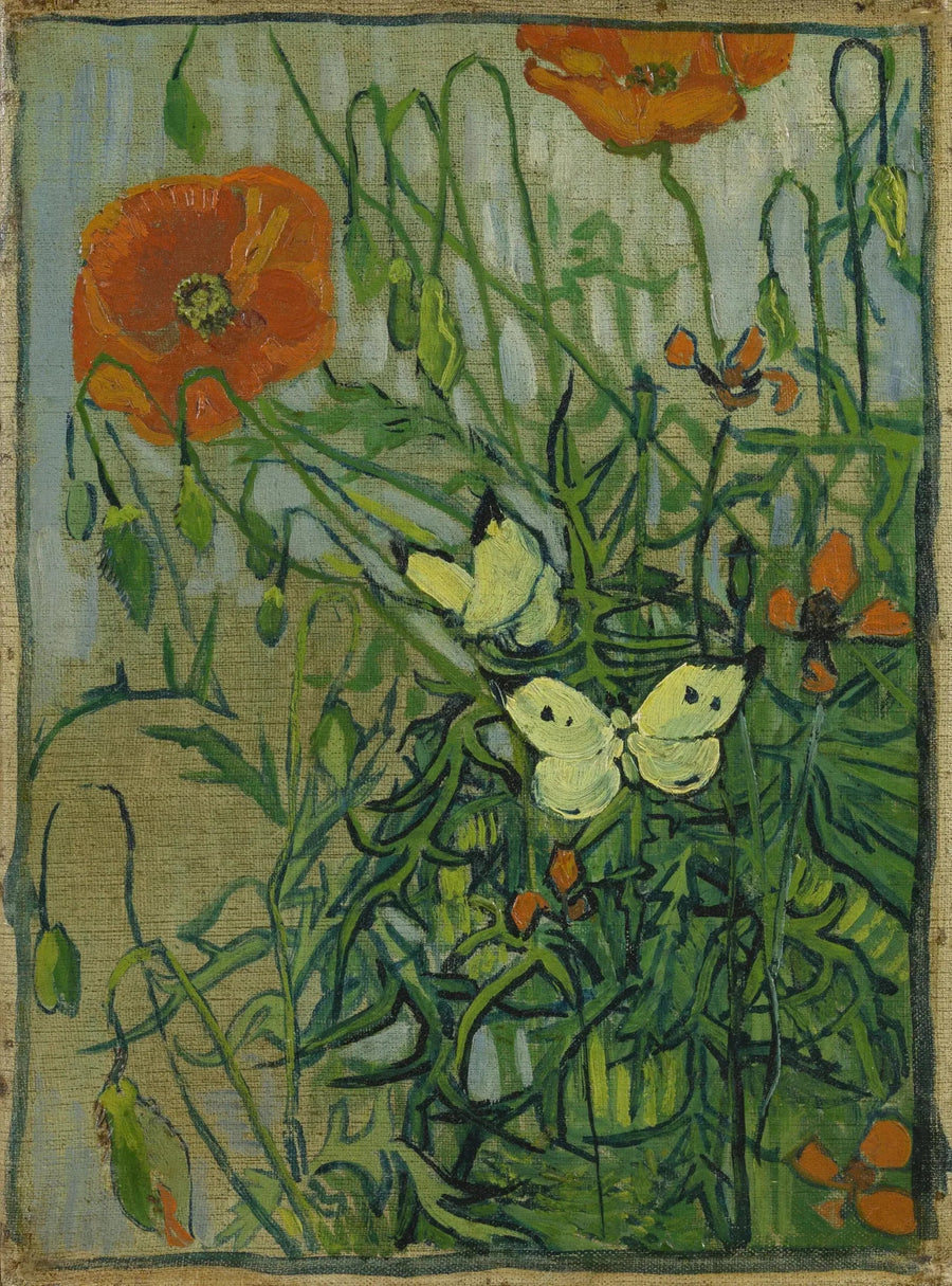 Mariposas y amapolas - Vincent van Gogh