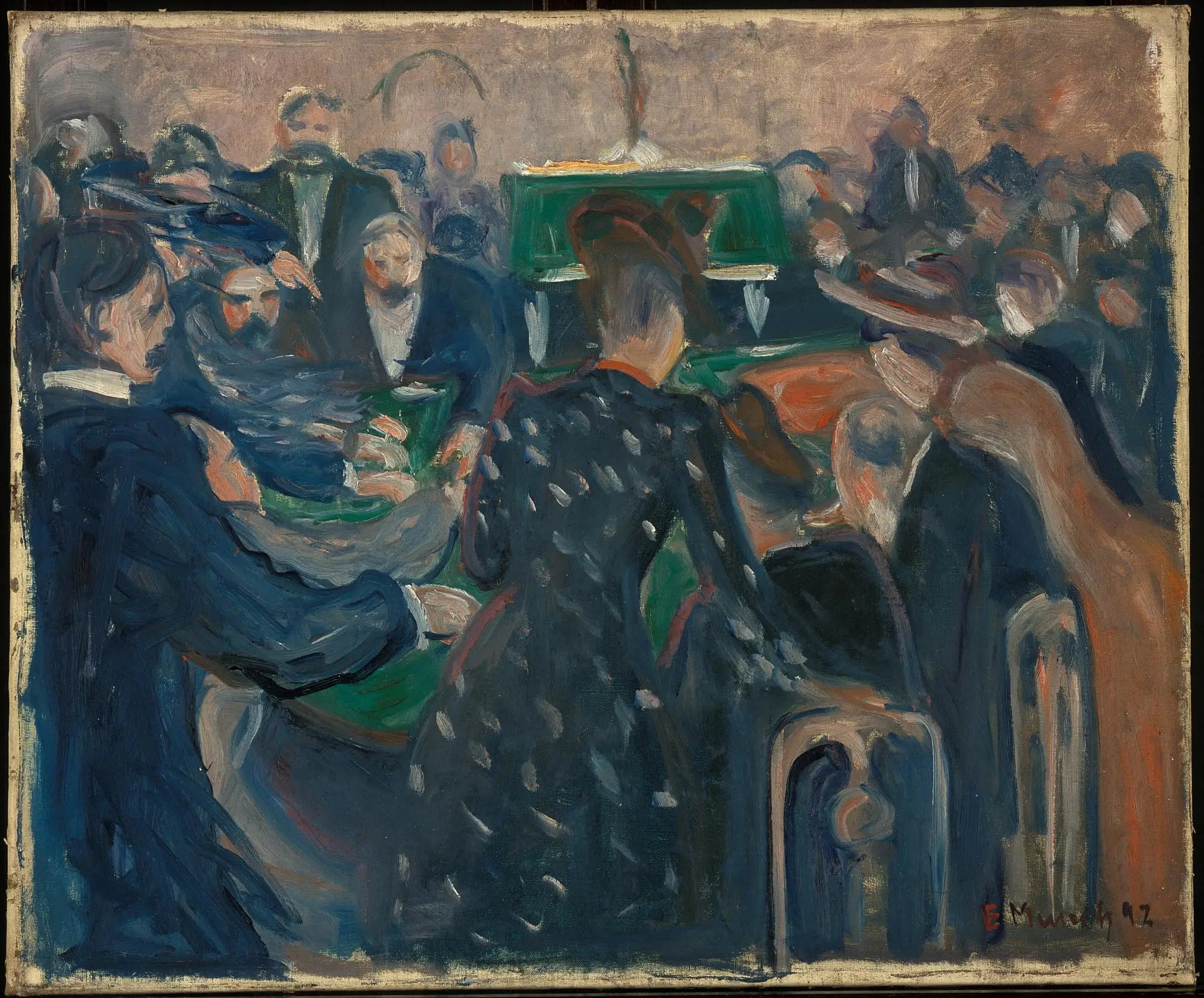 Reproduction du tableau « Parieurs à Monte-Carlo - Edvard Munch » par Alpha Reproduction en peinture à l’huile