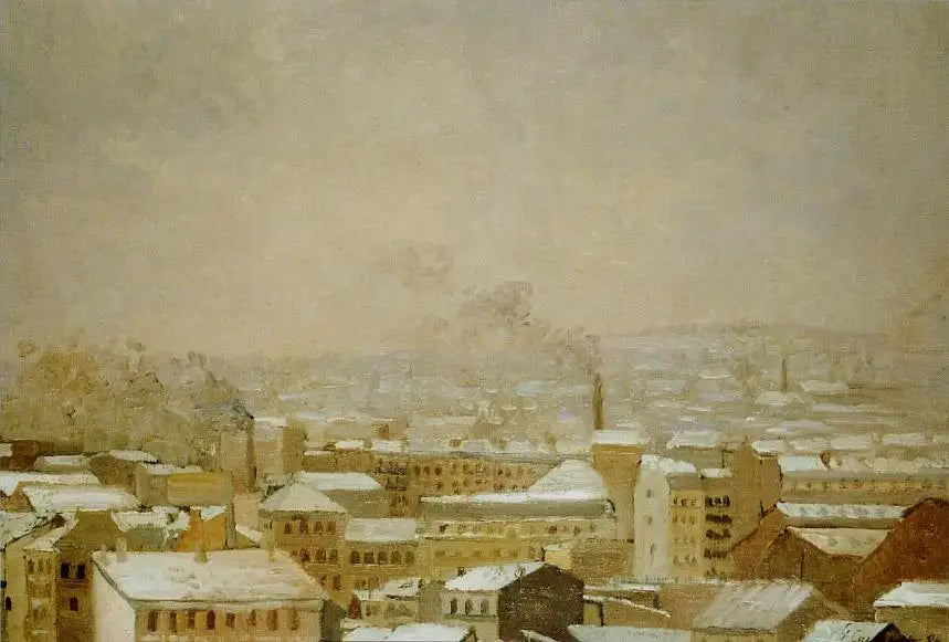 Paris sous la neige - Gustave Caillebotte image 1 copie de tableau peinte à la main