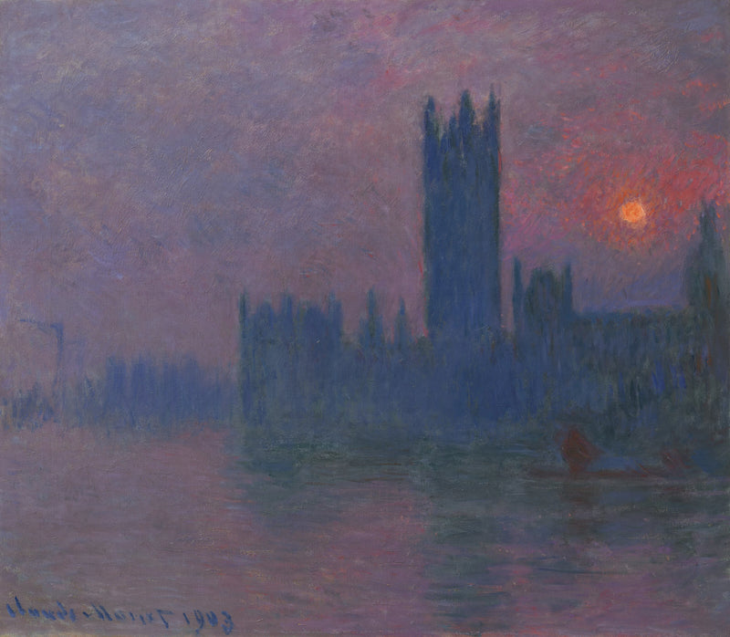 Parlamento, puesta de sol W1604 - Claude Monet