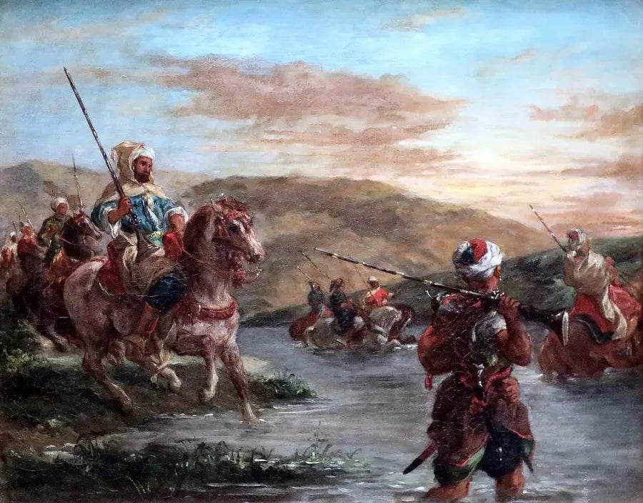 paso de un vado en Marruecos - Eugène Delacroix