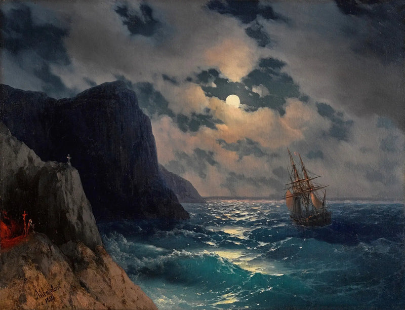Paso de un barco en una noche de luna llena - Ivan Aïvazovski