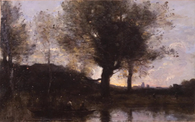 Pasaje en barco - Cerca de Douai - Jean-Baptiste Camille Corot