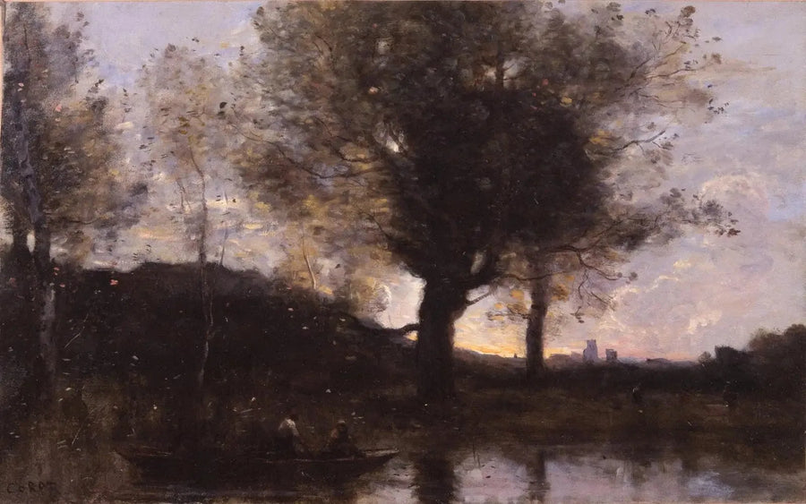 Pasaje en barco - Cerca de Douai - Jean-Baptiste Camille Corot