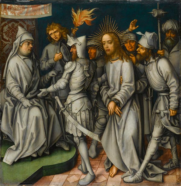 Pasión gris: El Cristo ante el gran sacerdote - Hans Holbein el Viejo