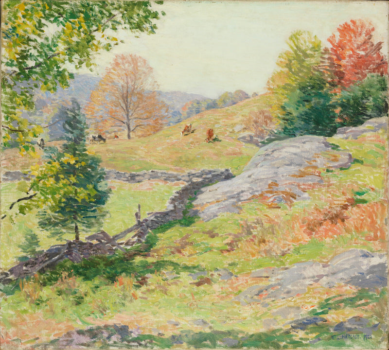 Pastizales en ladera de colina — Septiembre - Willard Metcalf