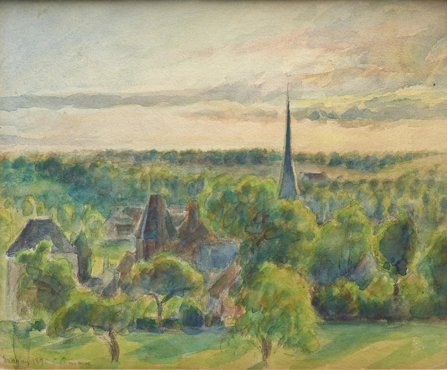 Paisaje en Eragny - Camille Pissarro
